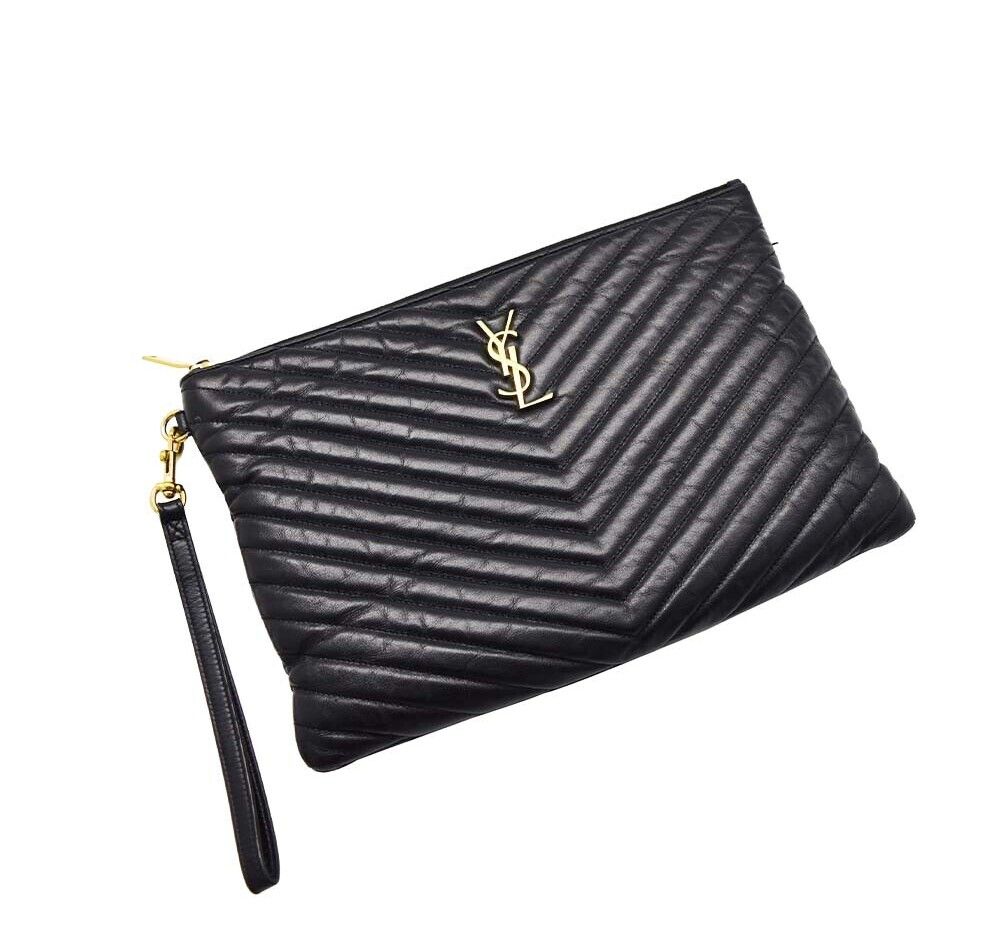 Saint Laurent Quilted Metal Clutch Bag 8868