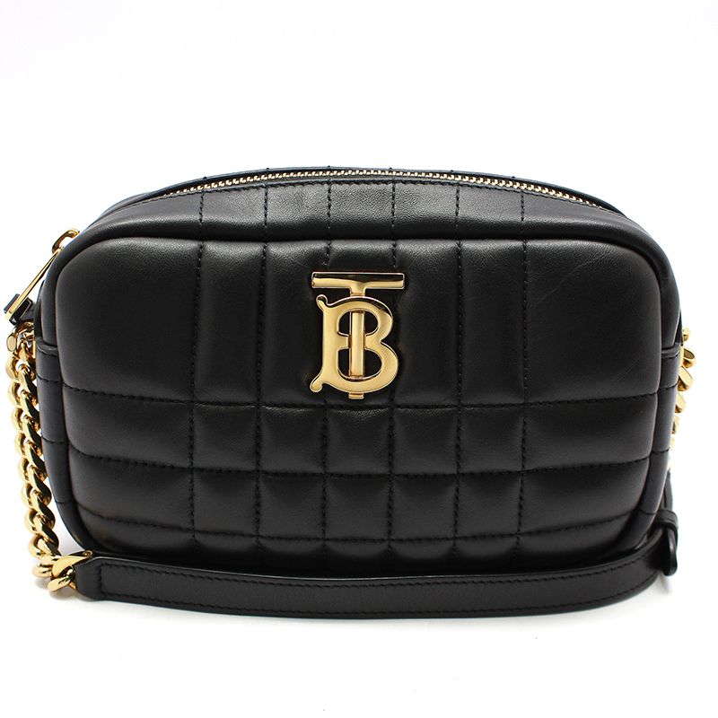 Burberry Black Leather Gold TB Logo Rolla Mini Camera Crossbody Bag 80608361