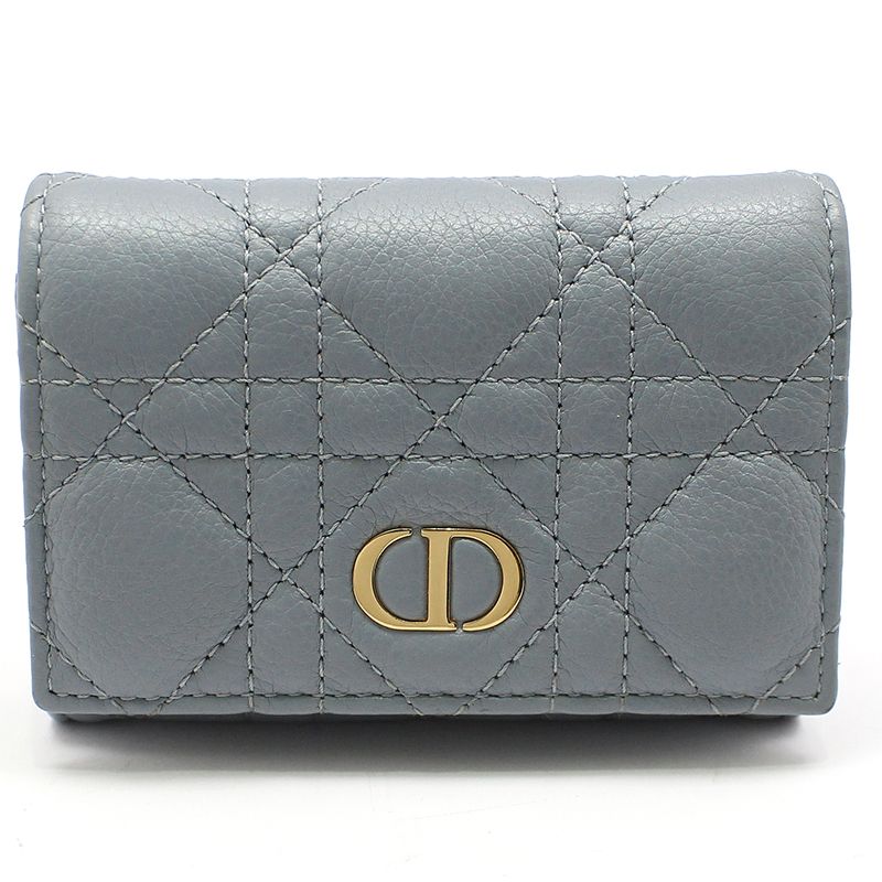 Dior Cloud Blue Canvas Calfskin Card Wallet S5132UWHC