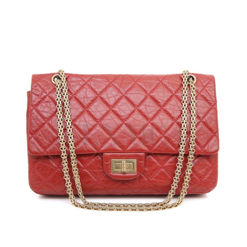 CHANEL Vintage Large 2.55 Red Chain Bag A37587