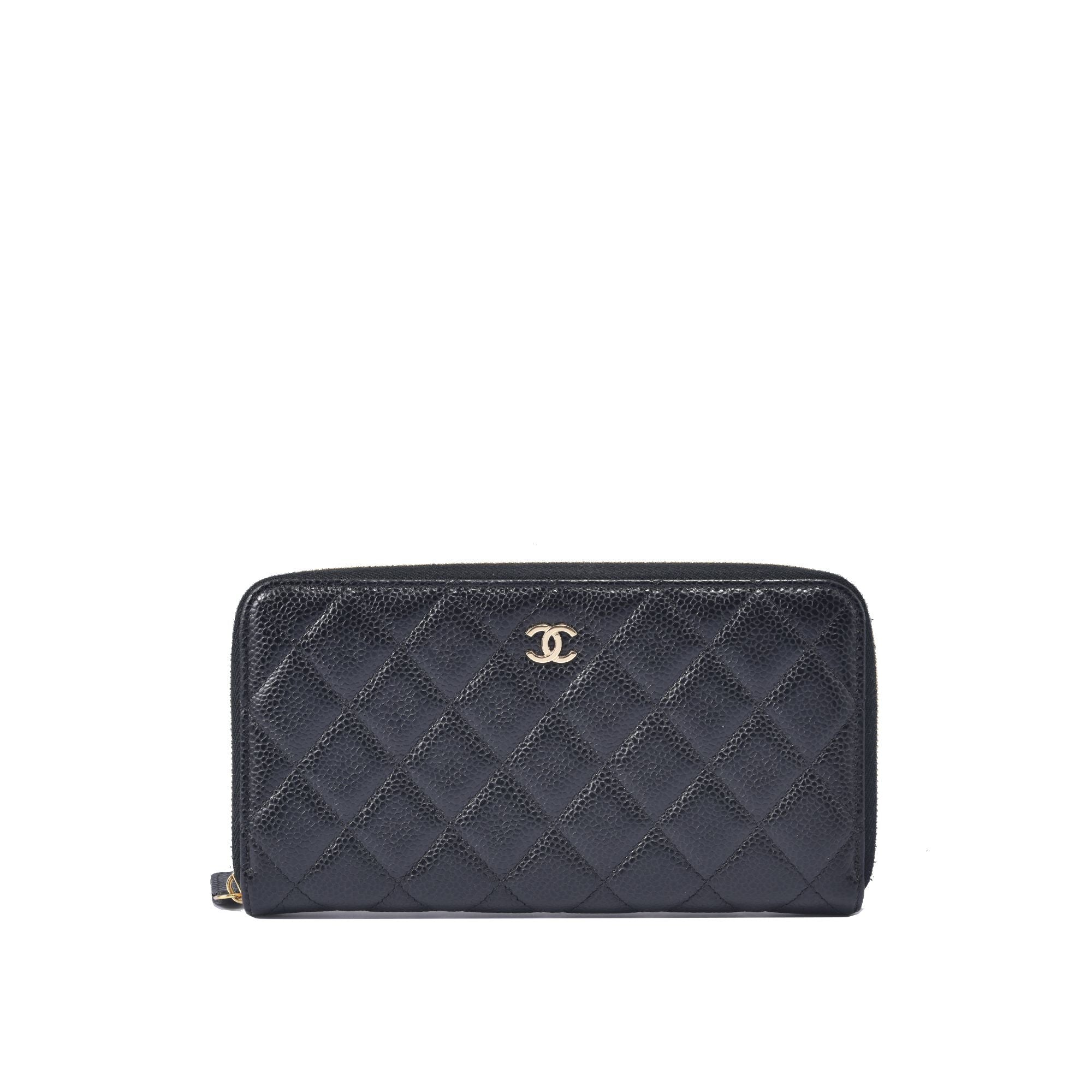 CHANEL Caviar Zip Wallet 6809