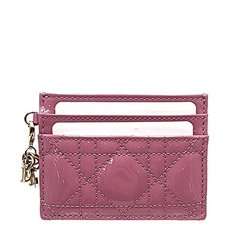 Dior Fuchsia Patent Canage 5-Slot Card Wallet