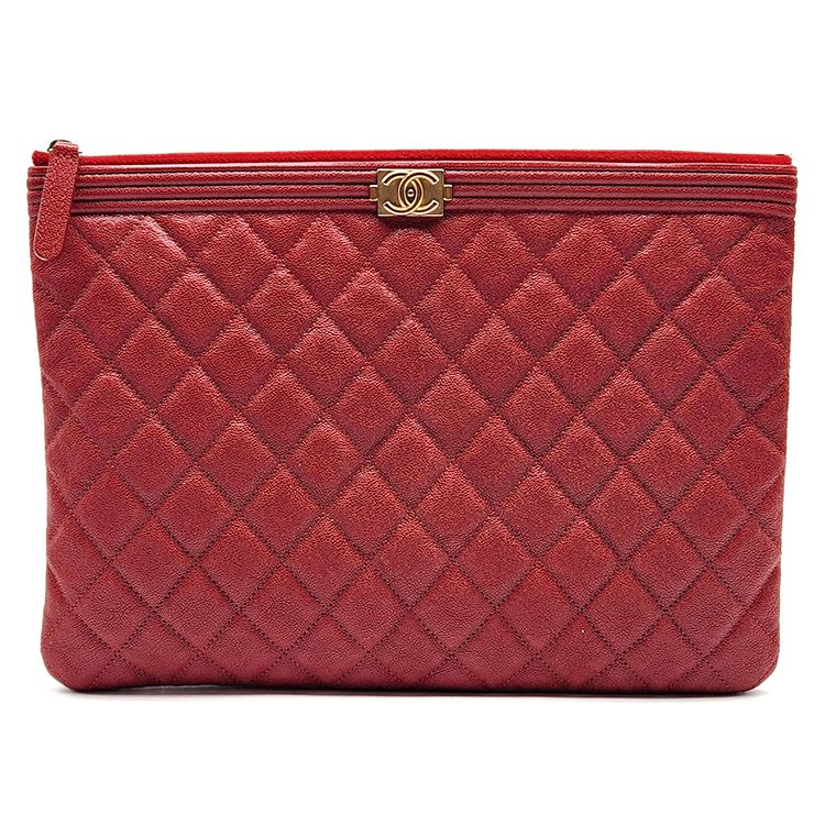 CHANEL Caviar Boy Clutch Newmium L323525