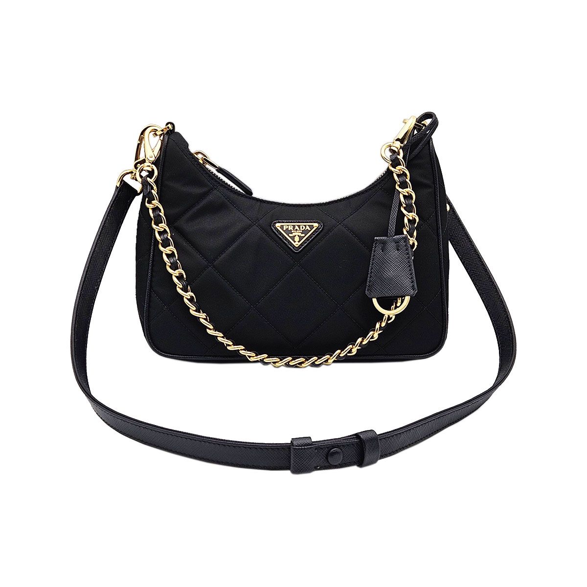 Prada Black Nylon Re-edition 1995 Chain Mini Bag 1BC204