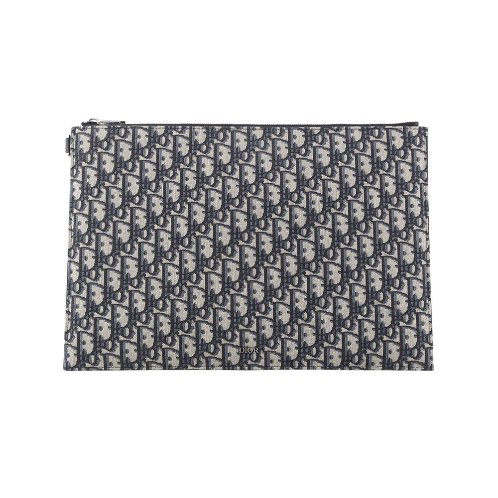 Dior Jacquard A4 Pouch Clutch with Invoice (24 Dept. Store Receipt) 34400Y
