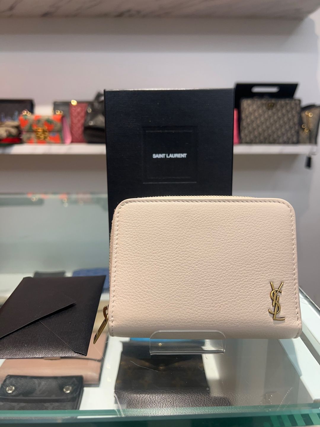 Saint Laurent Pink Zip Around Wallet New Grade (OS) SKU