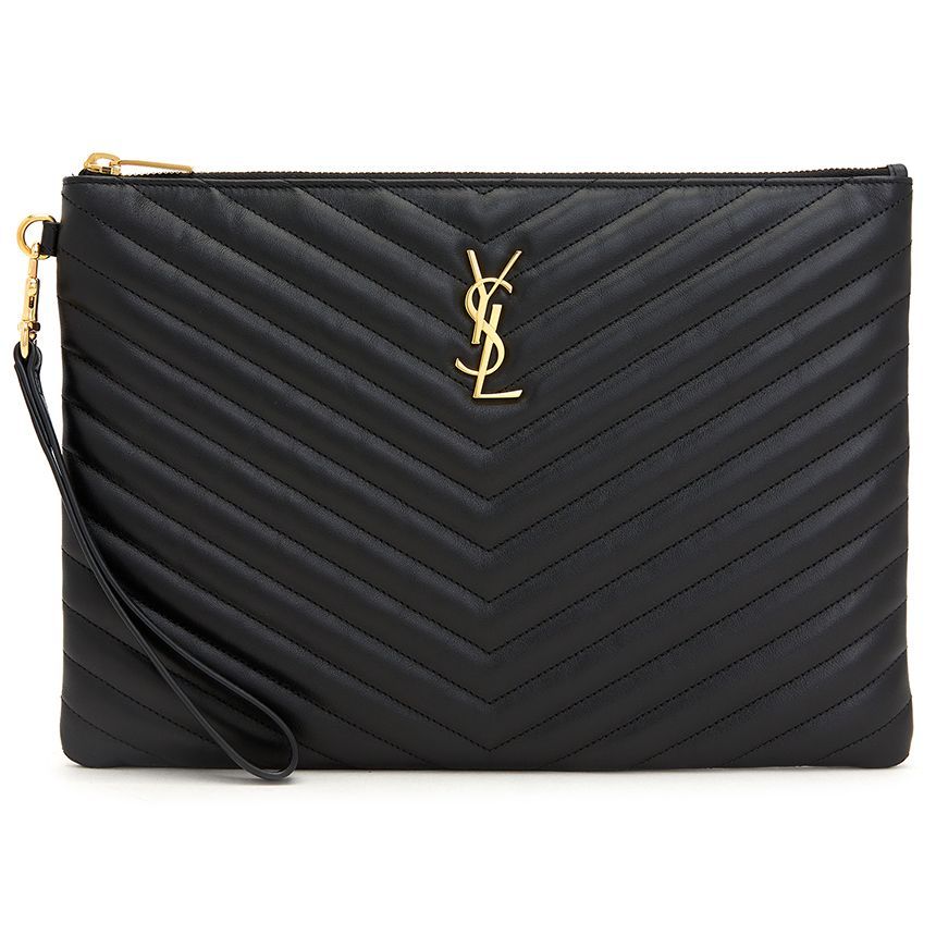 Saint Laurent Women's Clutch with Monogram Print 559193 CWU01 1000