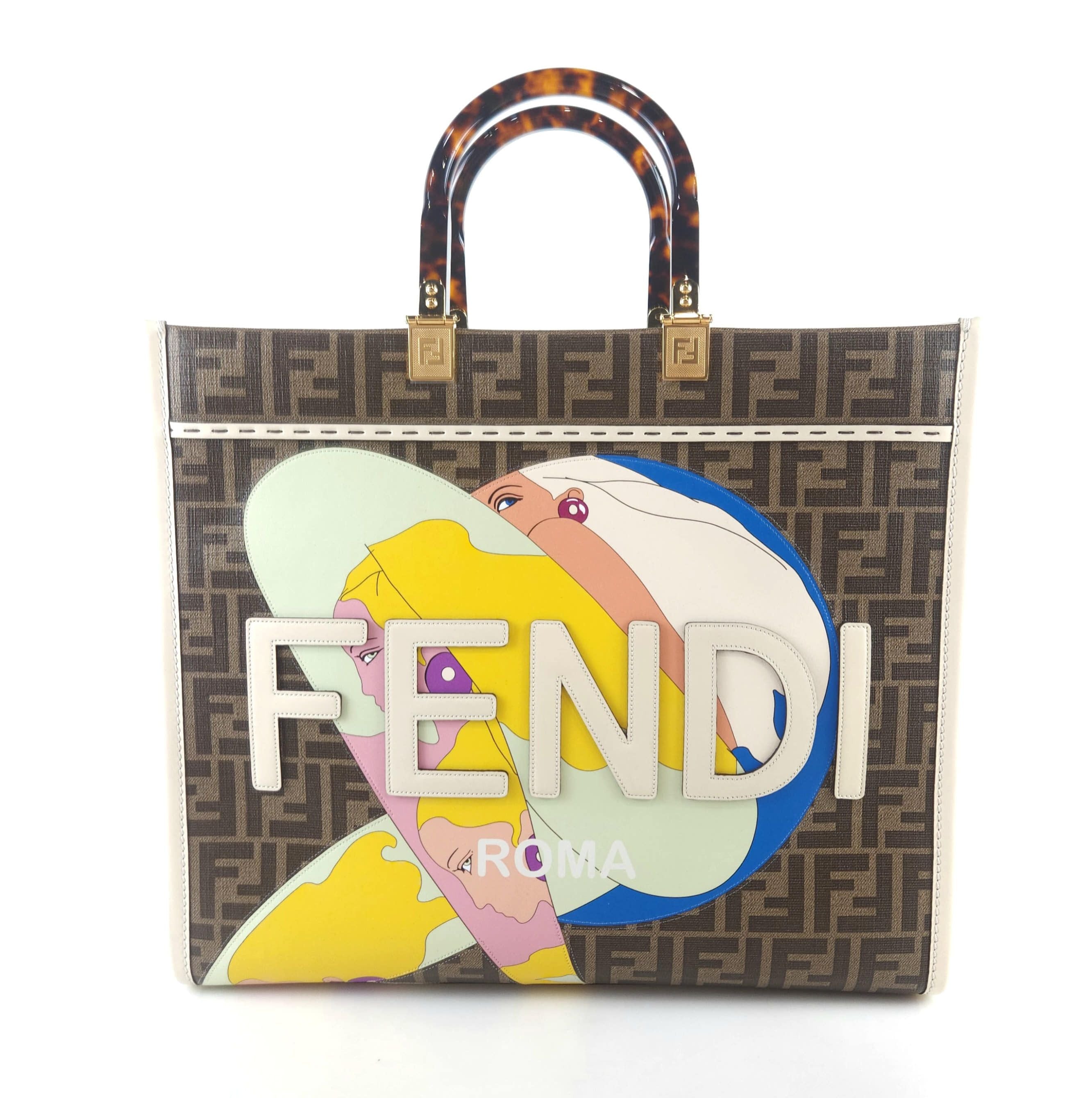 Fendi Sunshine Tote Shoulder Bag 8BH386 8636