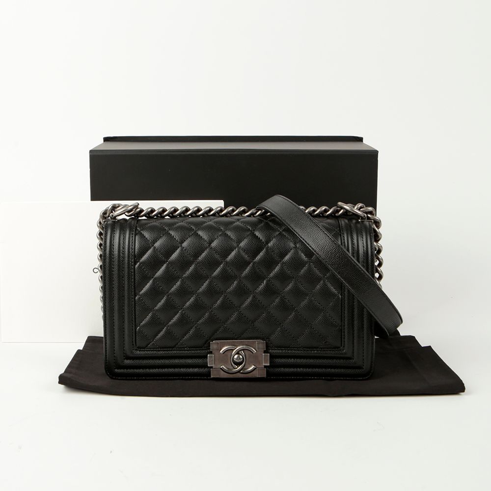 CHANEL Caviar Skin Boy Medium Shoulder Crossbody Bag A67086 - SKU