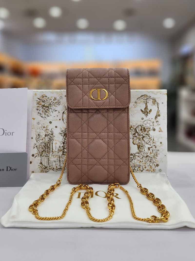 Dior Gold Chain Phone Holder Crossbody s5105