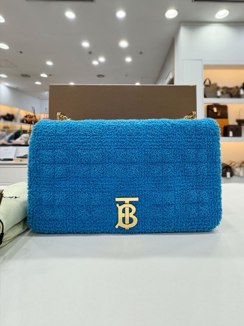 Burberry Large Blue Shoulder Bag 80330491 Case, Dust Bag, Booklet, Invoice