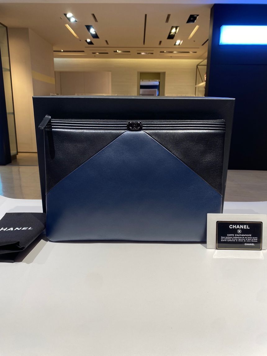 CHANEL Large Two-Tone Clutch 24th