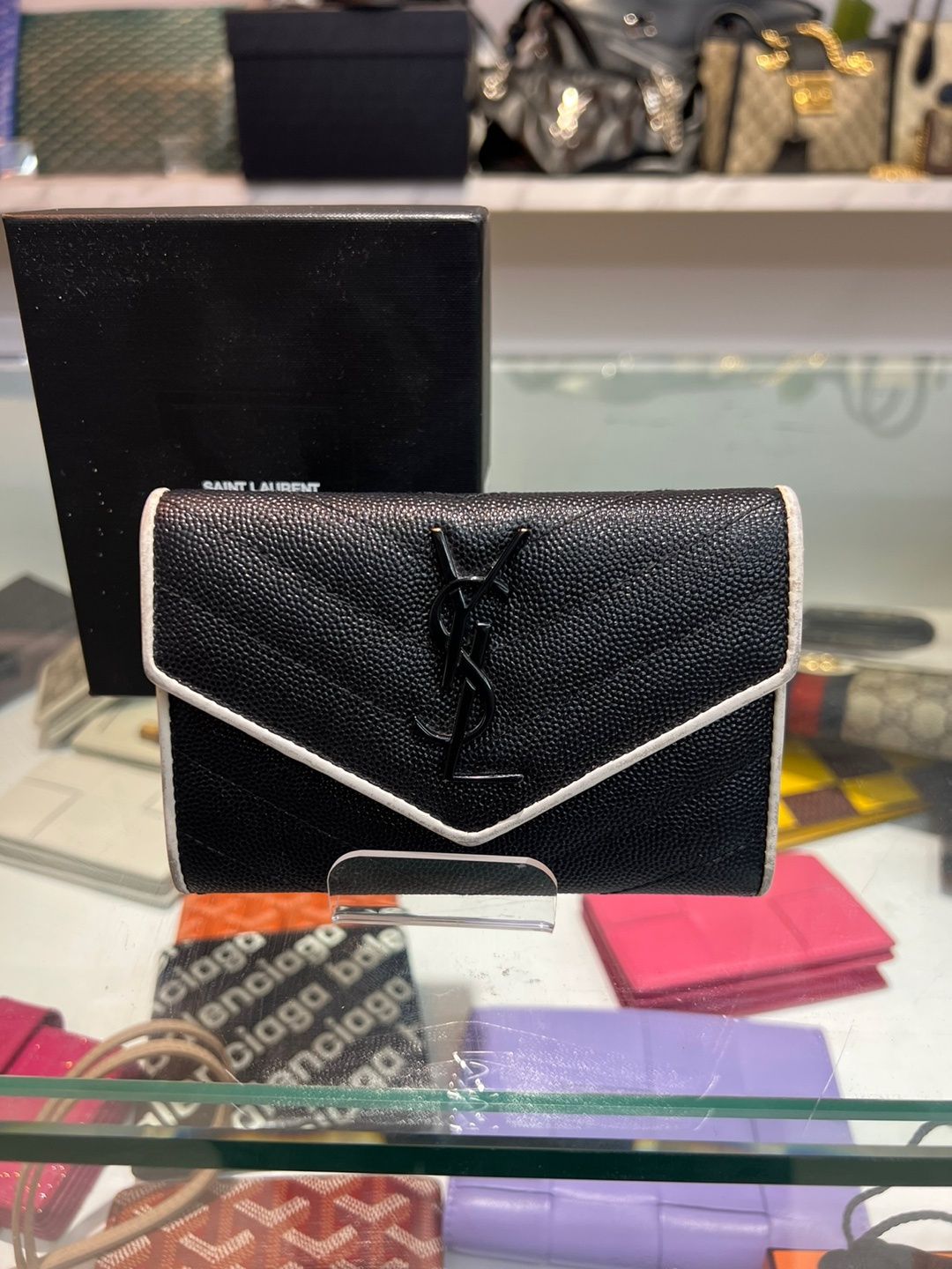 Saint Laurent Matelasse Envelope Wallet (OS) SKU: (Product number)
