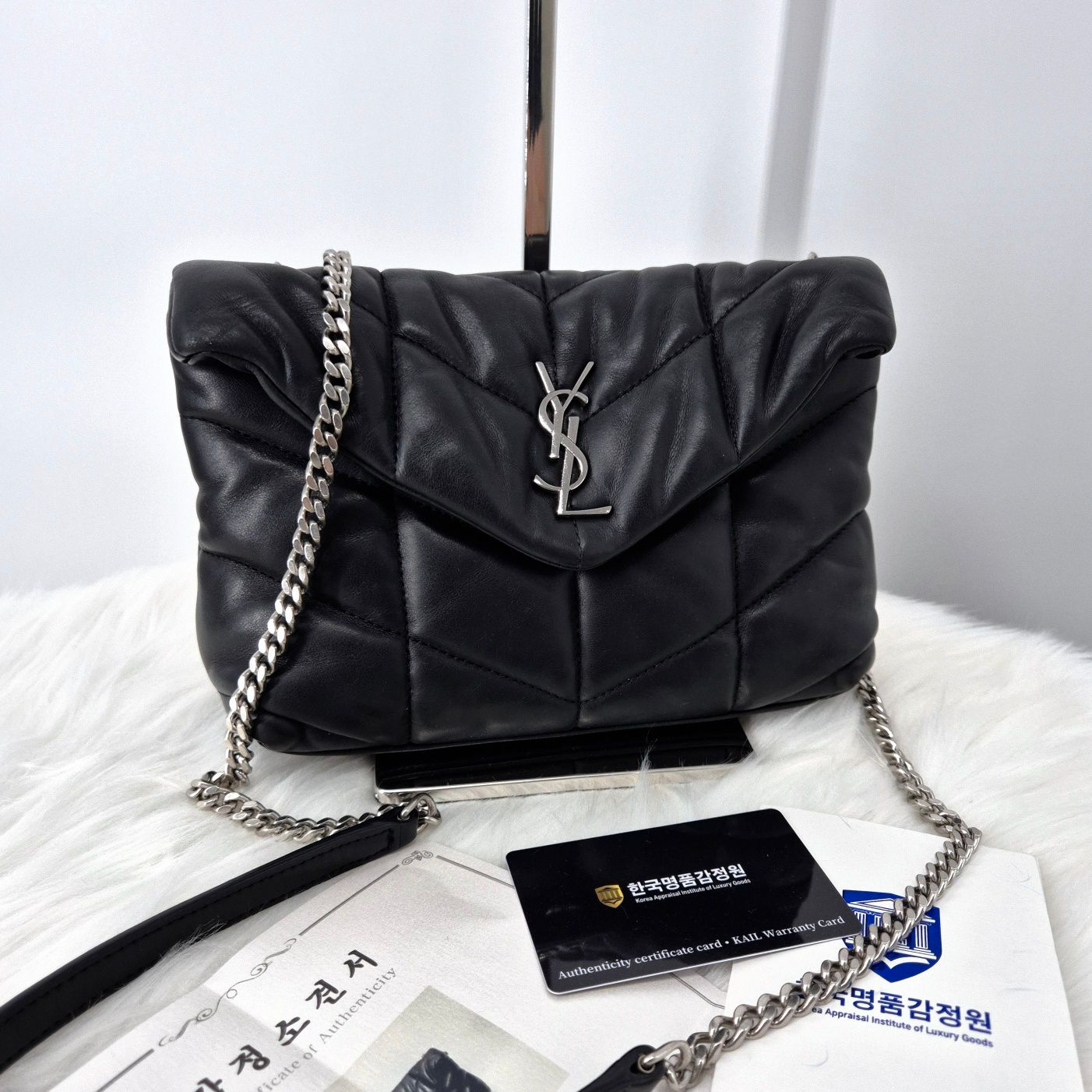Saint Laurent Mini Chain Crossbody Bag Black (620333)