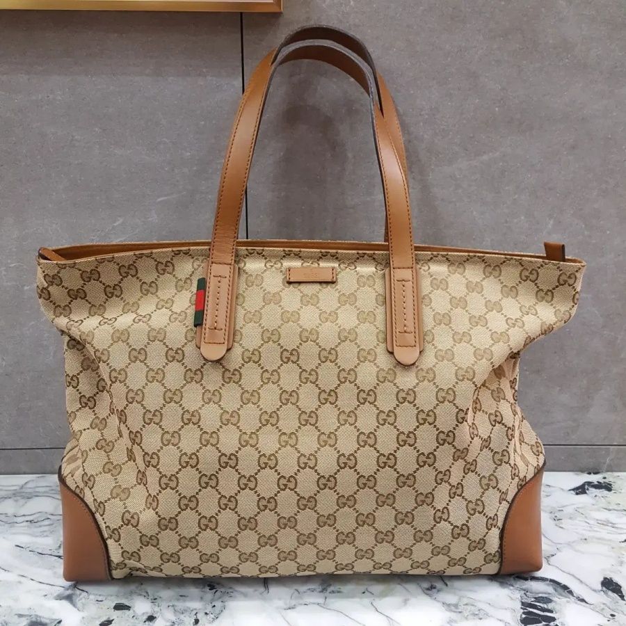 Gucci Brown Fabric Women's Tote Bag GG