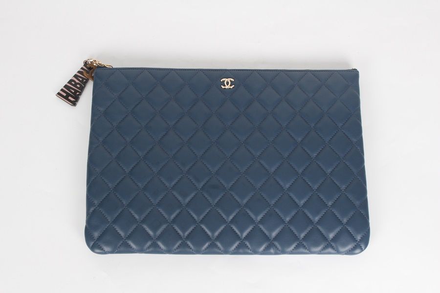 CHANEL Blue Havana Clutch L SKU
