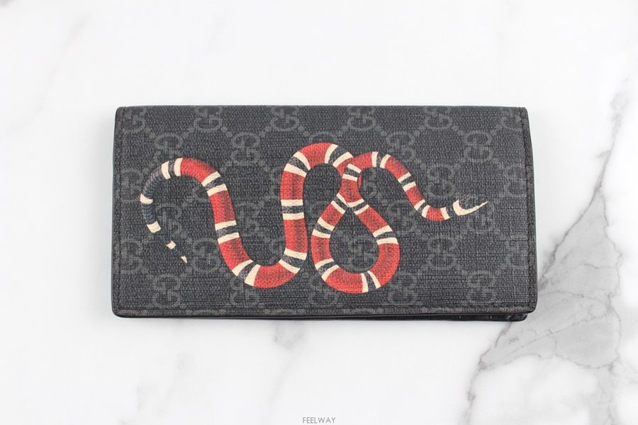 Gucci Black Snake Long Wallet -