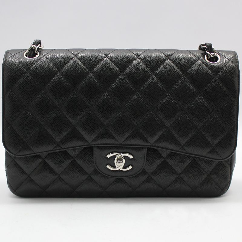 CHANEL Classic Jumbo Large Shoulder Bag A58600 Black Caviar