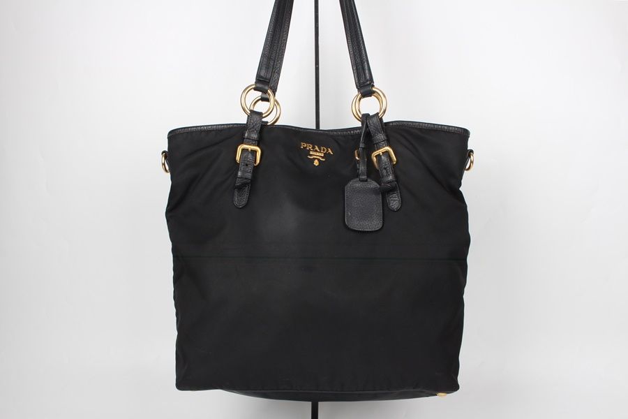 Prada Logo Pochette Shoulder Bag with Gold Accent -