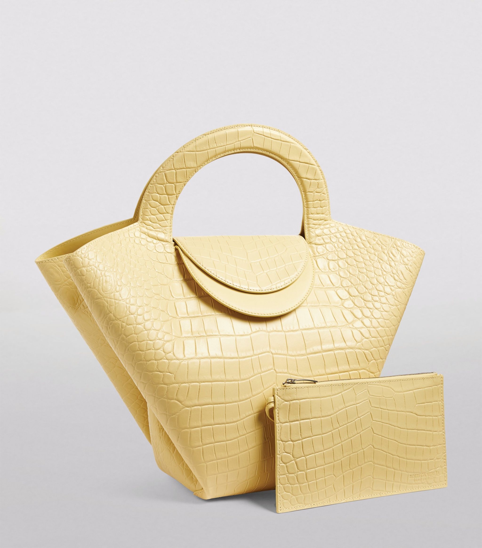 Bottega Veneta Refurbished Doll Embossed Leather Tote Bag - Vanilla 658516VA4509414