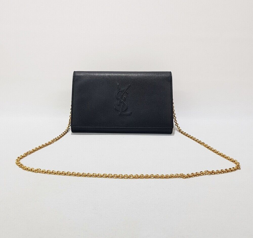 Saint Laurent Chain Shoulder Bag by VELDJUR - Black (SKU: 978623)