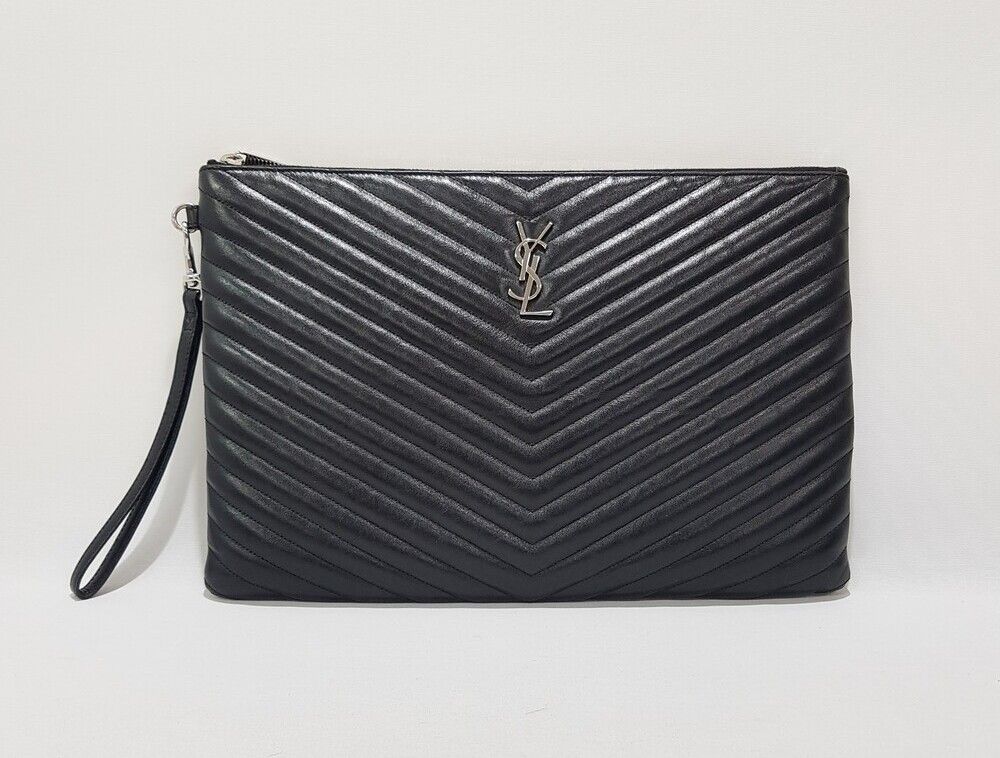 Saint Laurent Monogram Jacquard Matelasse Clutch Large - SKU123456