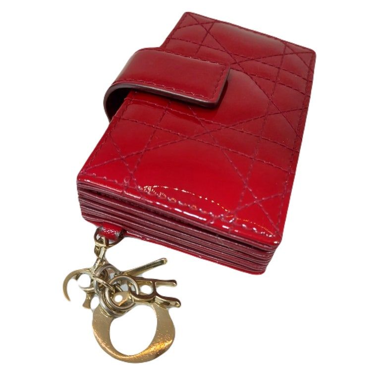 Dior Accordion Patent Card Wallet Red S0074OVRB