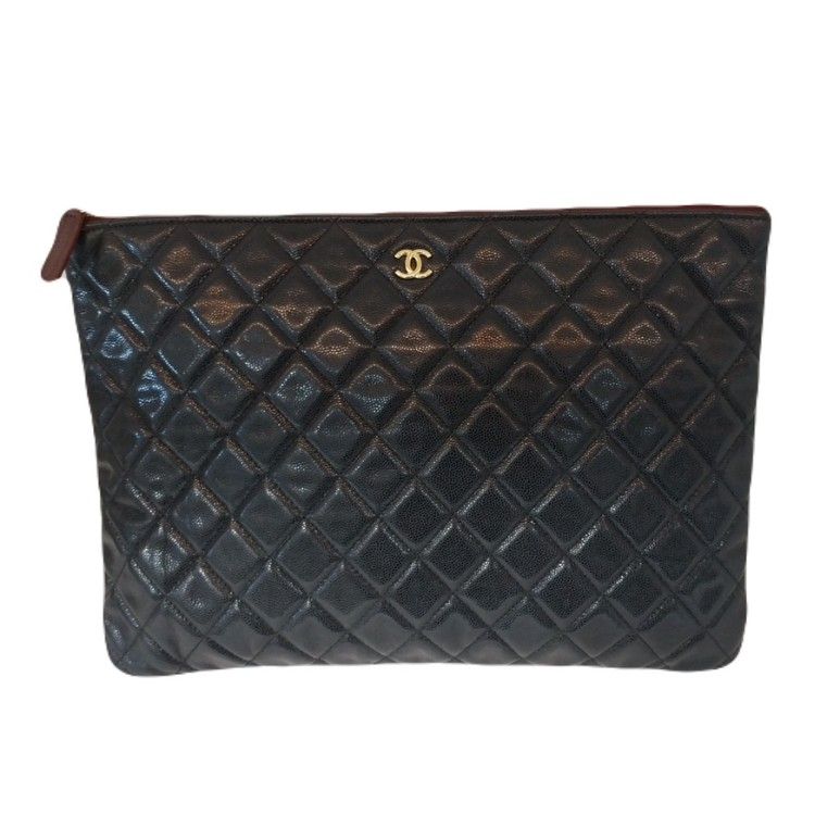 CHANEL Classic Caviar Black Gold Large Clutch Bag 28th