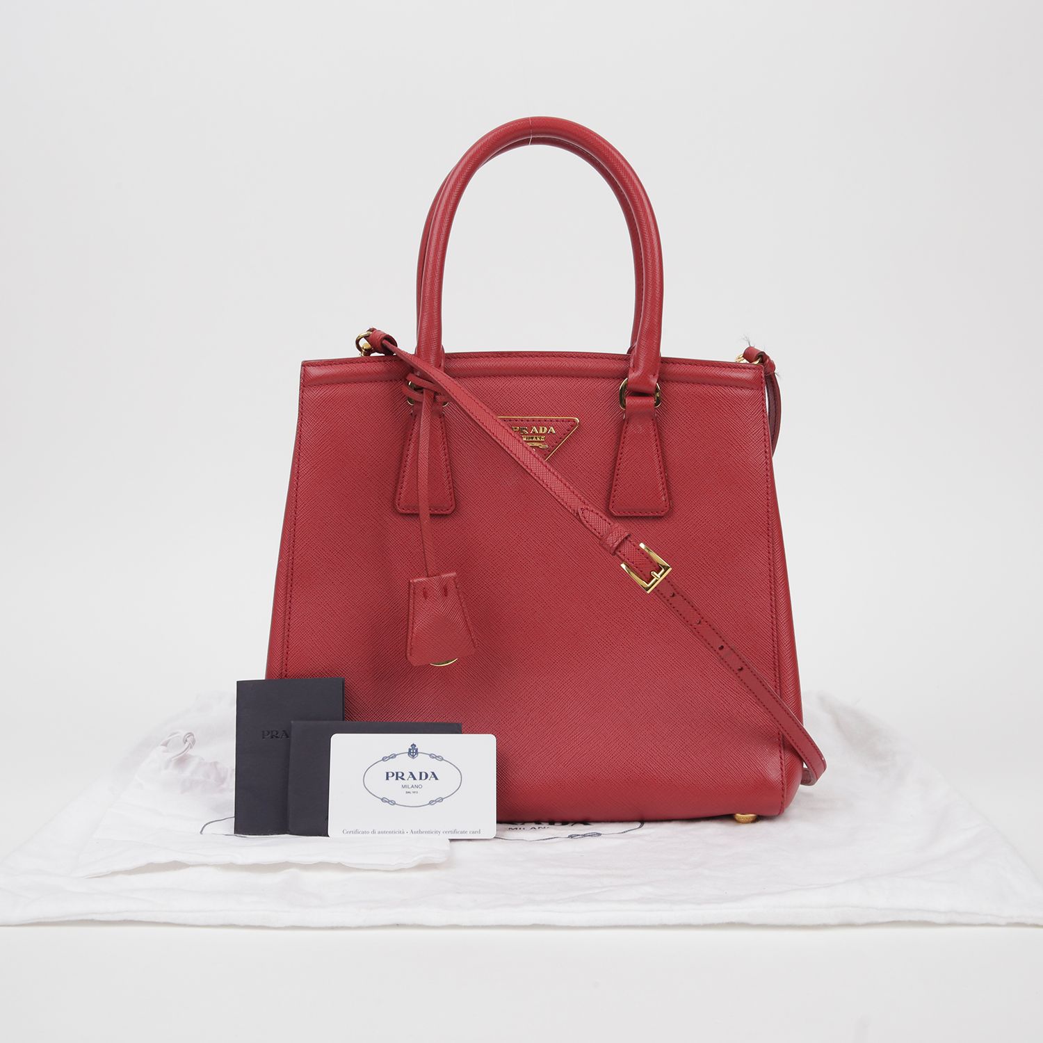 Prada Triangle Logo Tote Shoulder Bag B2490M