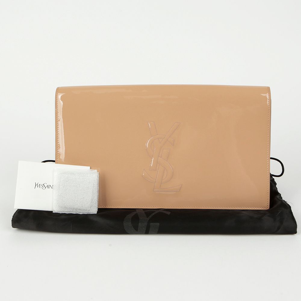 Saint Laurent 311223 Beige Velvet Clutch SKU