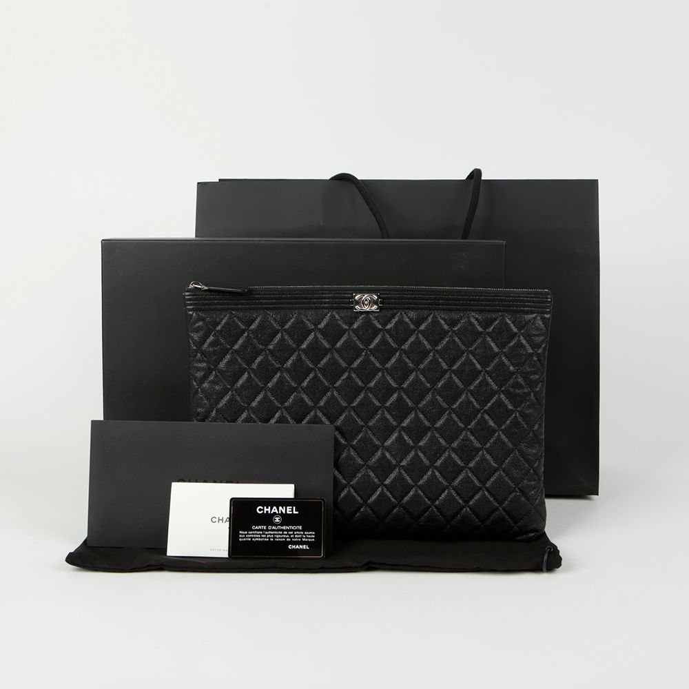 CHANEL Large Caviar Boy Clutch A84407