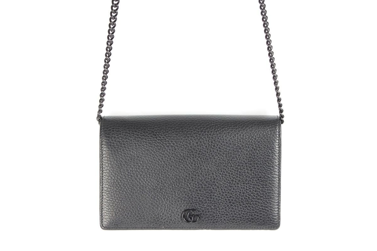 Gucci Black GG Mamont Chain Crossbody Bag - SKU: 123456