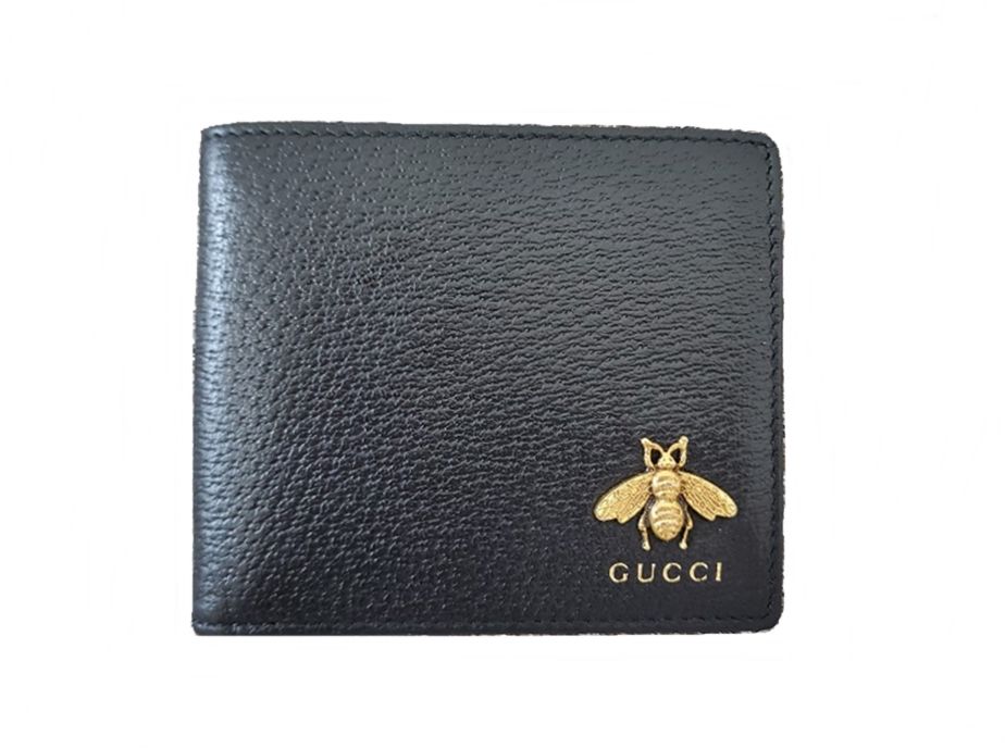 Gucci Bee Metal Logo Animalier Wallet -