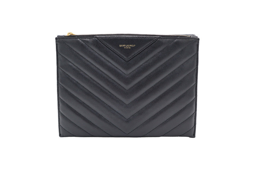 Saint Laurent Black Matelasse Calfskin Tribeca Chain Shoulder Bag (SKU: 569267)