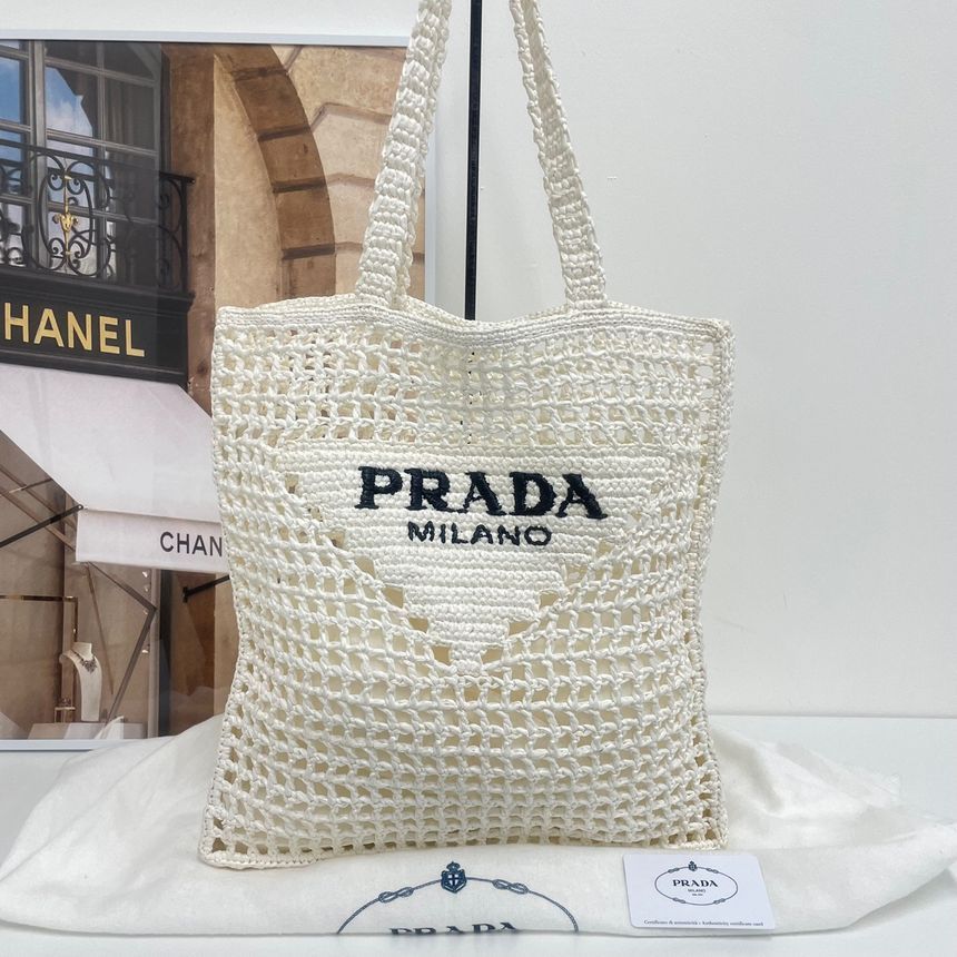 Prada Raffia Shoulder Bag 1BG393