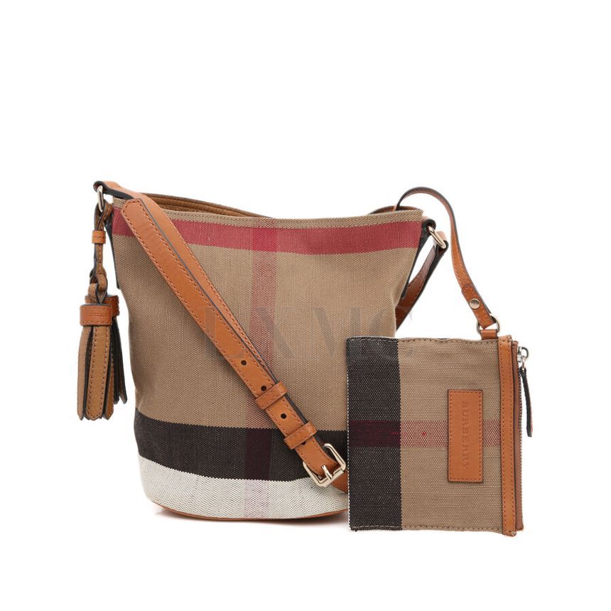 Burberry Bucket Cross Brown Tassel Hobo Bag 3982933