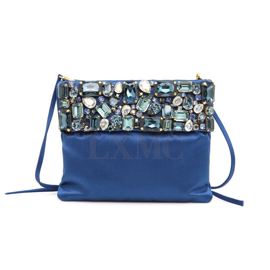 Prada Cubic Stone Party Clutch Satin Crossbody Bag SKU