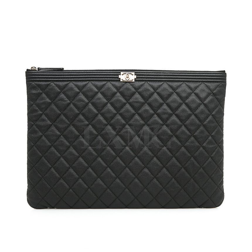 CHANEL Classic Caviar Boy Clutch Zipper Pouch A84407