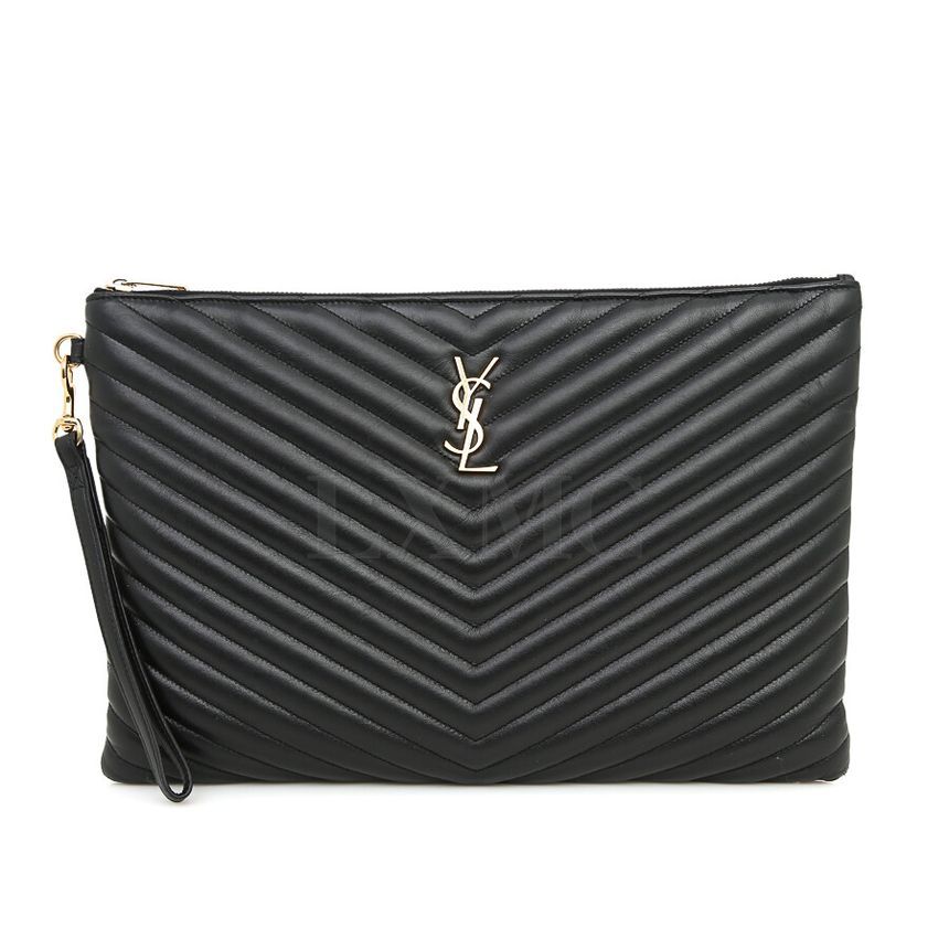 Saint Laurent Monogram Matelass Clutch Large Black 440222