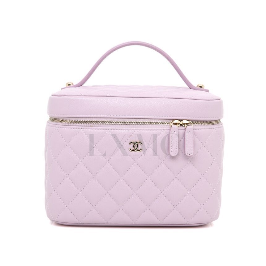 CHANEL Caviar Vanity Pouch Cosmetic Bag AP2573 Mini Bag