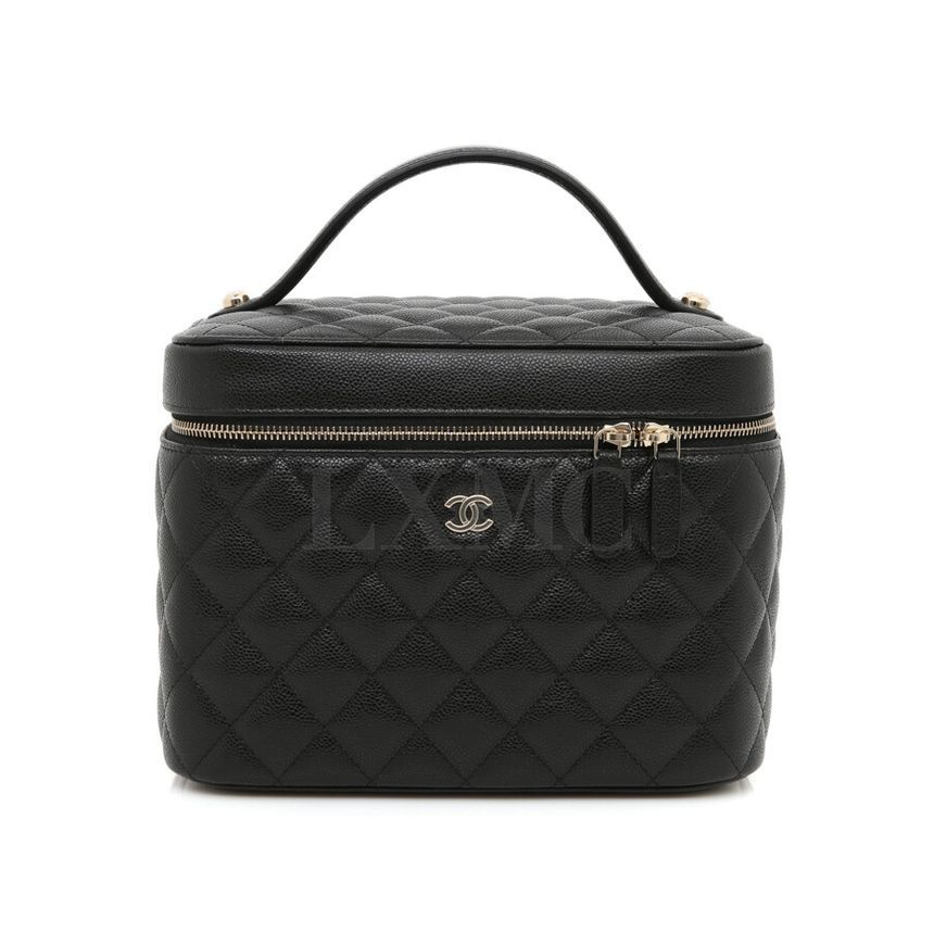 CHANEL Black Caviar Vanity Pouch Cosmetic Bag AP2573
