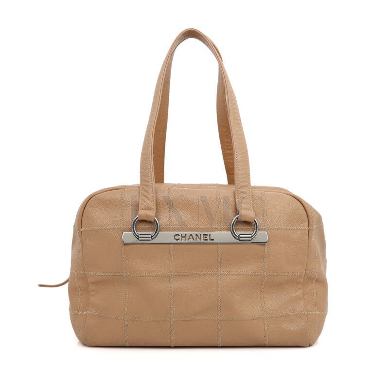 CHANEL Vintage Stitch Boston Doctor Bag Beige Shoulder Bag SKU