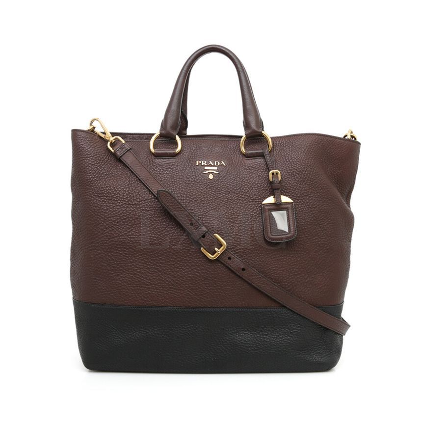 Prada Dino Two-tone Tote Bag 2-Way Velcro Closure B1713B