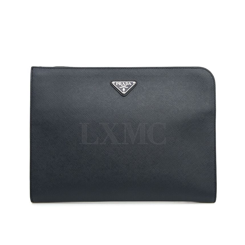 Prada Document Holder Triangular Logo Clutch Bag 2VN003