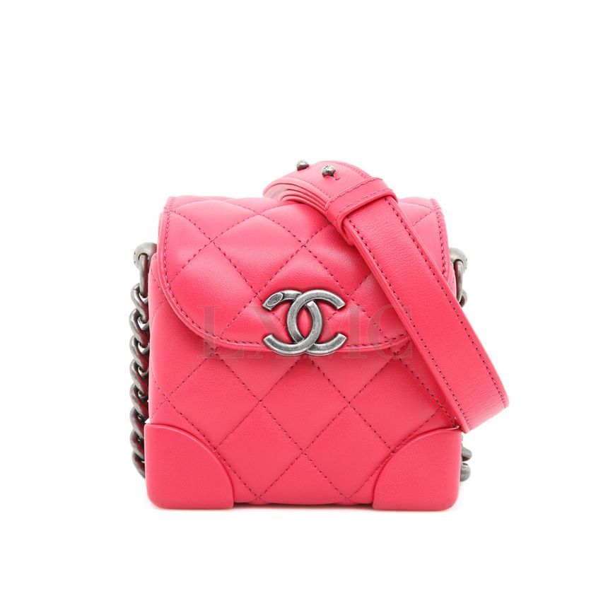 CHANEL Mini Chain Cross Red Vanity AS1348