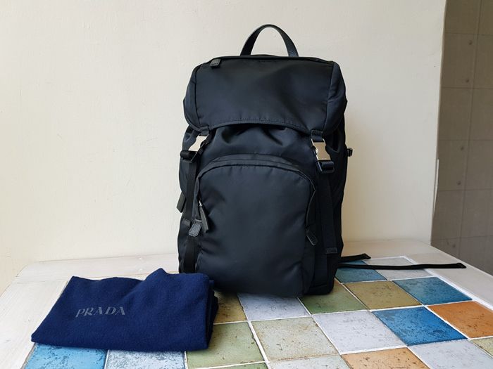 Prada Black Technical Fabric Backpack 2VZ135