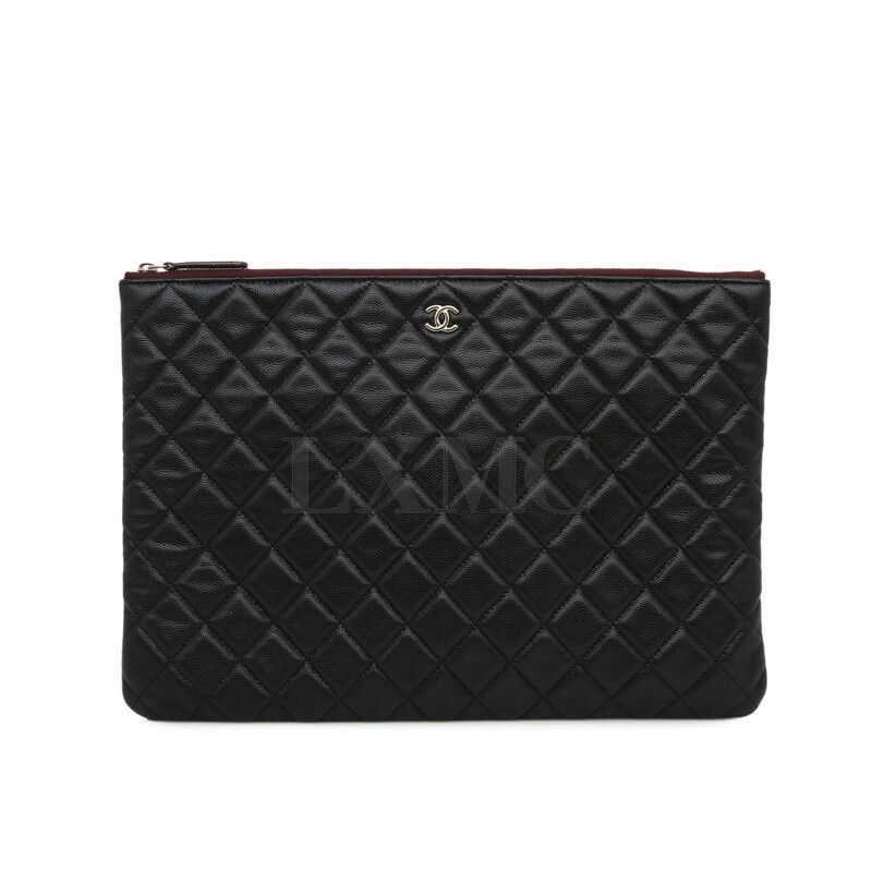 CHANEL Classic Caviar Clutch Large Black with Gold Accents SKUXXXXXX