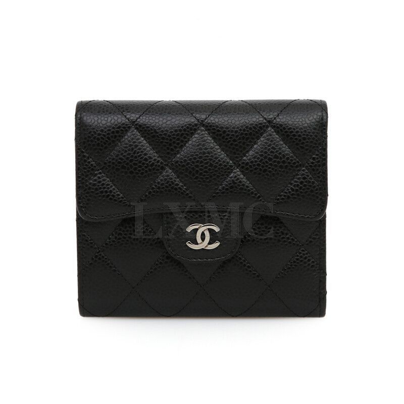 CHANEL Classic Caviar Wallet Timeless Black Wallet SKU123456