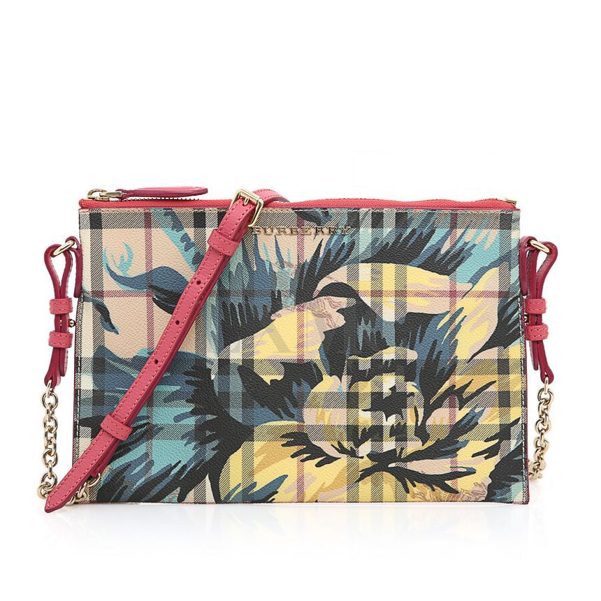Burberry Cross Flower Check Chain Bag 4045733