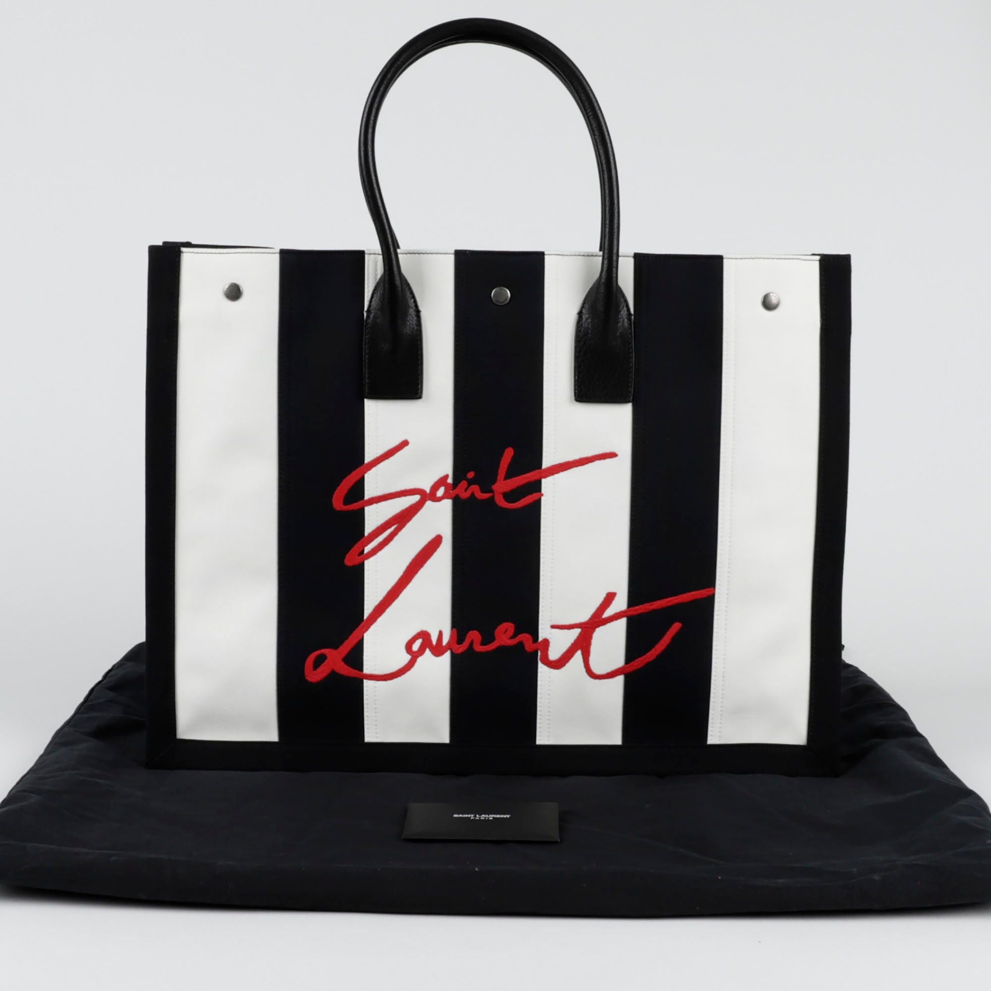 Saint Laurent Striped Shopper Tote Bag 557086